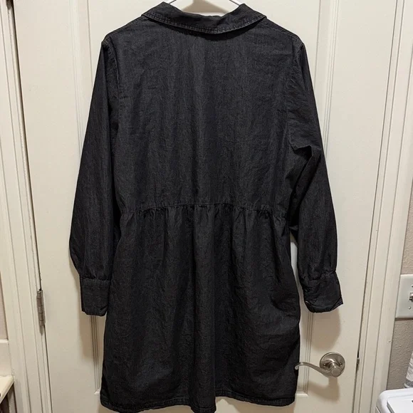 Nine West Black Long-Sleeve Button-Front Shirt Dress - Picture 7 of 7